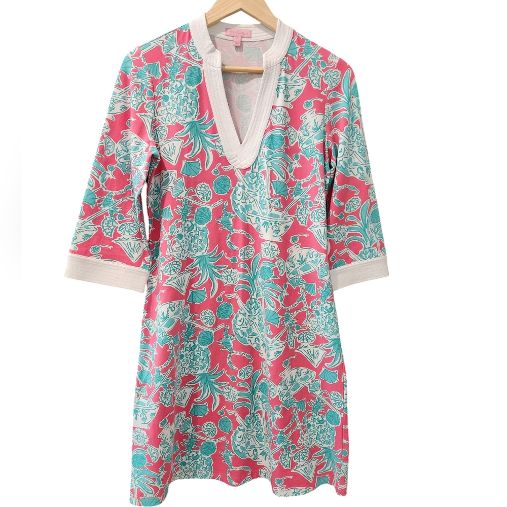 Lilly Pulitzer Hotty Pink Scorpion Bowl Dress Small Resort Summer